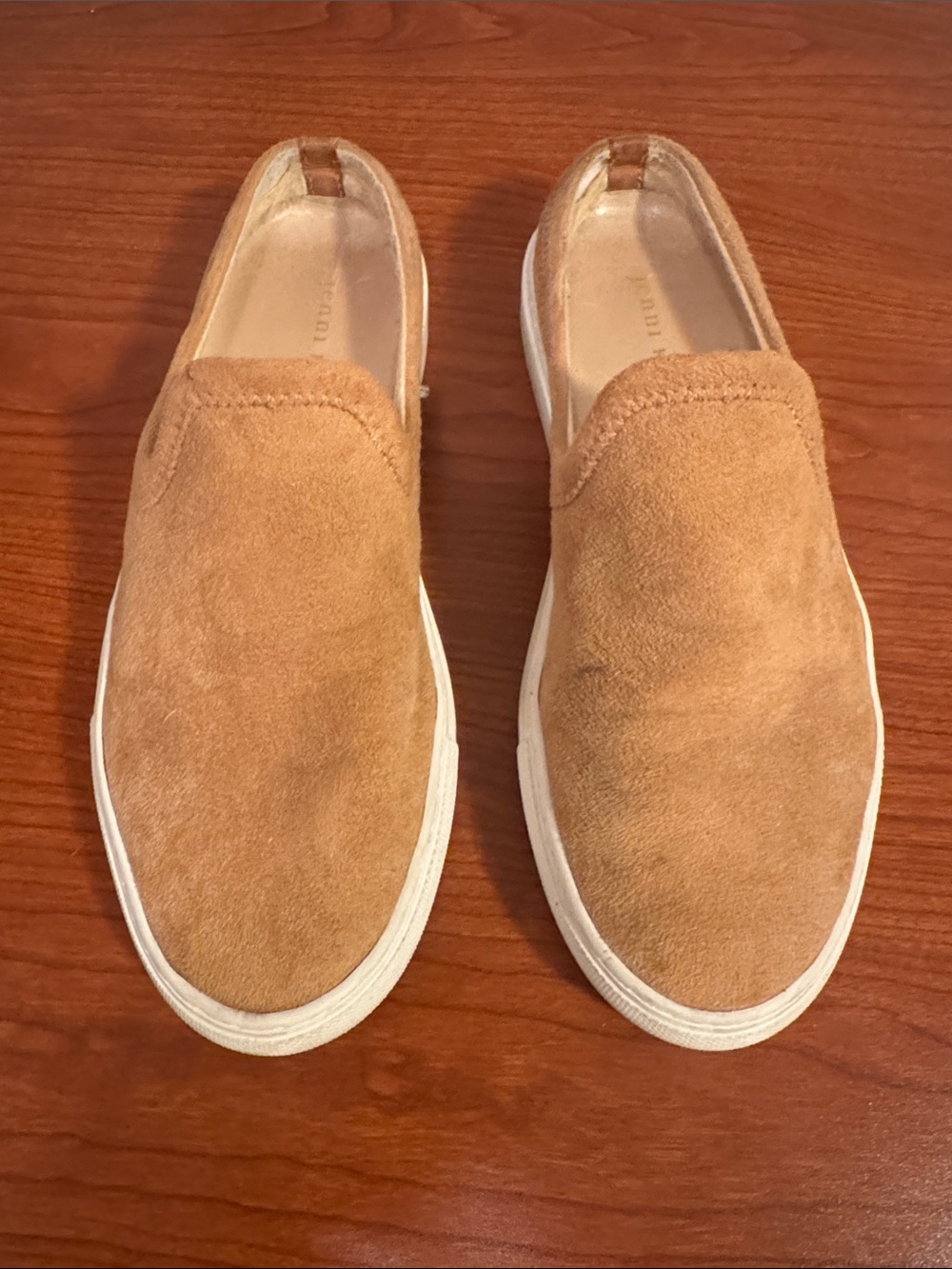Suede Slip-On Sneakers in Tan -